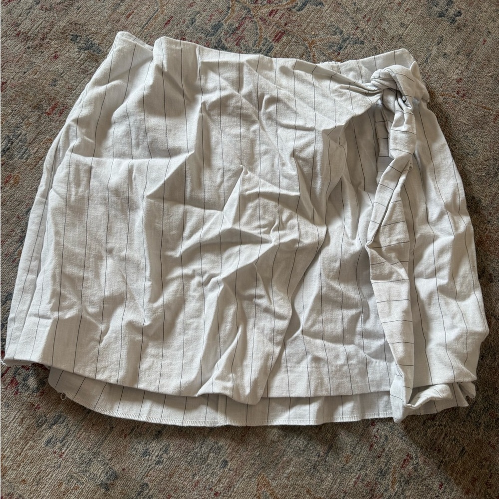 Striped White Mini Skirt